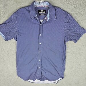Buttercloth Shirt Men's M Printed Regular Fit Short Sleeve Collared Button-Up